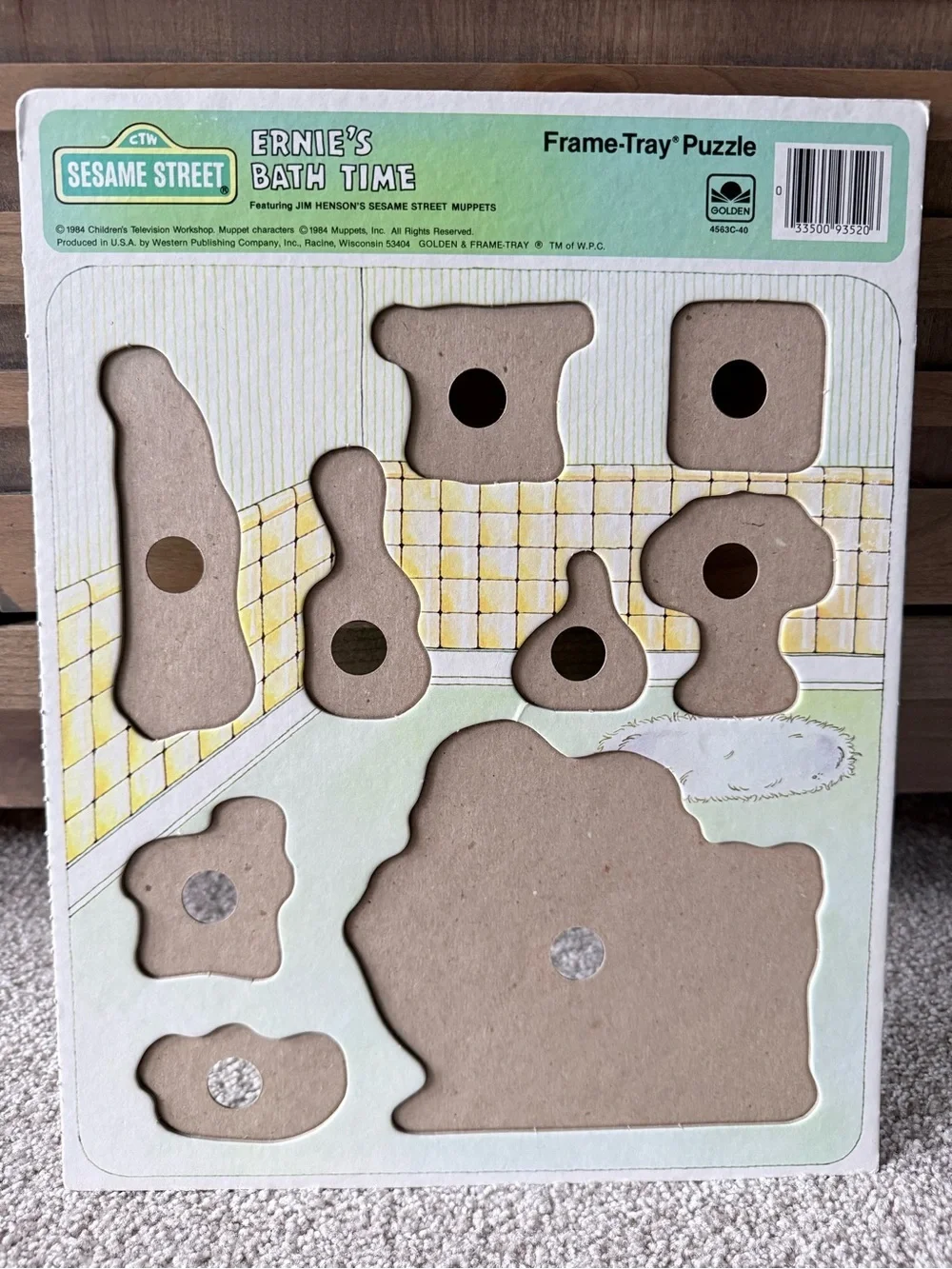 Vintage 1984 Sesame Street Ernie’s Bath Time Frame-Tray Puzzle